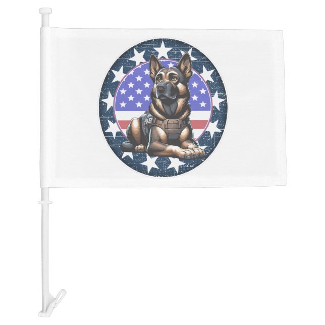 Police Military Dog K9 Unit Car Flag (Front)