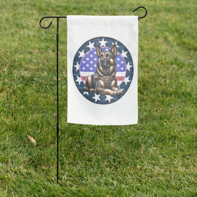 Police Military Dog K9 Unit Garden Flag (In SItu)