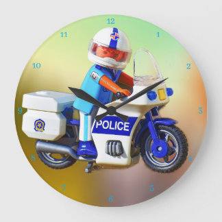 Police Motorcycle Large Clock