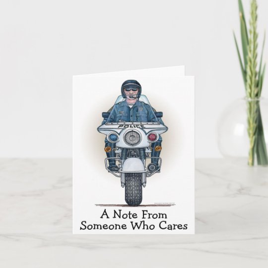 Police Motorcycle Note Card | Zazzle