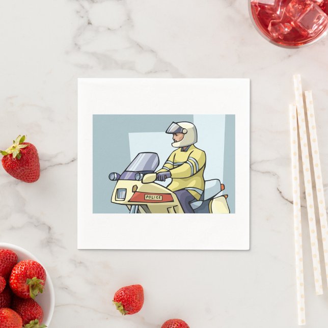 Police Motorcycle Officer Law Enforcement Napkins (Creator Uploaded)