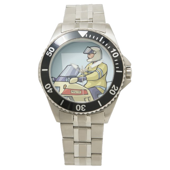 Police Motorcycle Officer Law Enforcement Watch (Front)