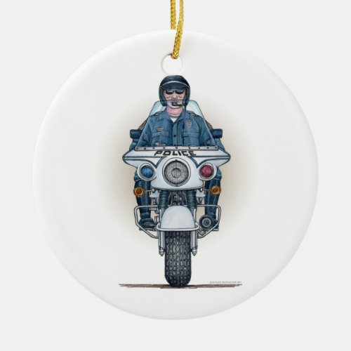 Police Motorcycle Ornament