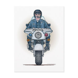 Police Motorcycle Postcard