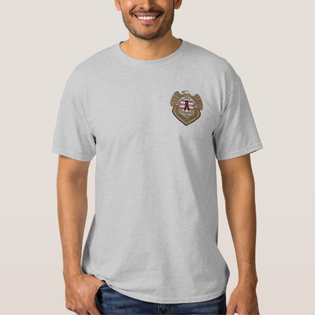 Police Mourning Badge Embroidered T-Shirt (Front)