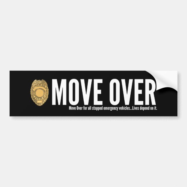 Police Move Over Bumper Sticker (Front)
