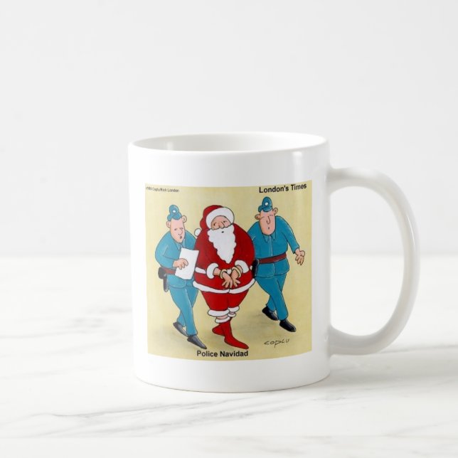 Police Navidad Funny Christmas Gifts & Tees Coffee Mug (Right)
