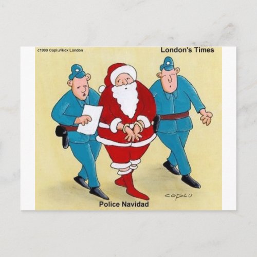 Police Navidad Funny Christmas Gifts  Tees Holiday Postcard