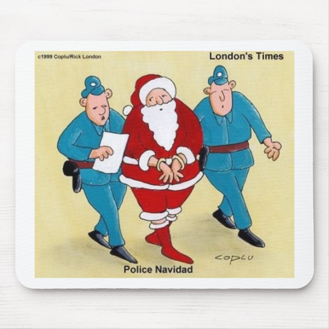 Police Navidad Funny Christmas Gifts & Tees Mouse Pad (Front)