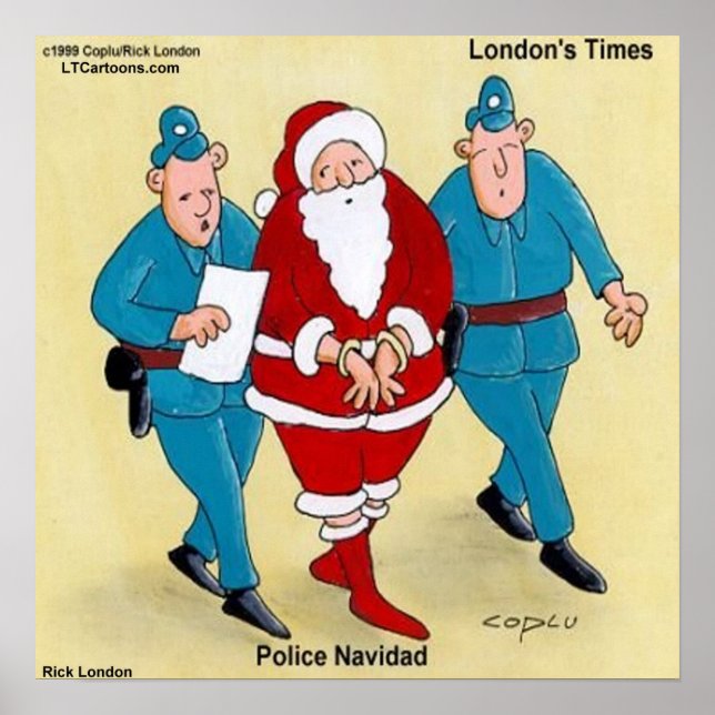Police Navidad Funny Christmas Poster (Front)