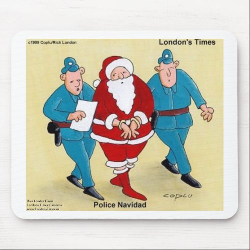 Police Navidad Funny Christmas Santa Gifts  Cards Mouse Pad