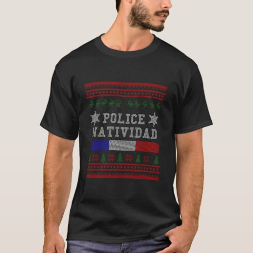 Police Navidad Funny Dad Christmas Gift T_Shirt