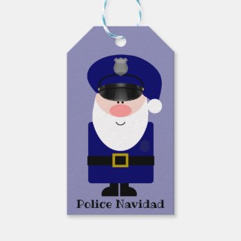 Police Navidad Santa Gift Tags by ThinBlueLineDesign at Zazzle