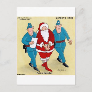 Police Navidad: Santa's Been Very Bad Holiday Postcard