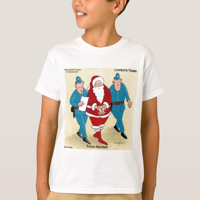 Police Navidad: Santa's Been Very Bad T-Shirt (Front)