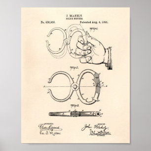 Police Nippers 1891 Patent Art - Old Peper Poster