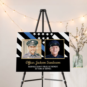 Police Officer 2 Photo Retirement Party Foam Board