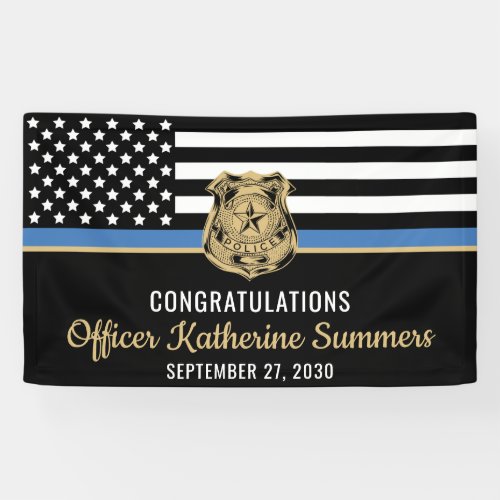 Police Officer Academy Graduation Congratulations Banner