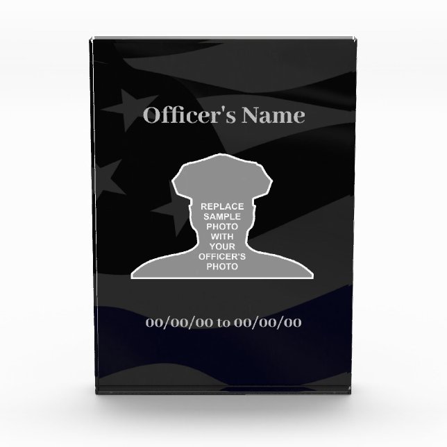 Police Officer Acrylic Memorial Plaque (Front)