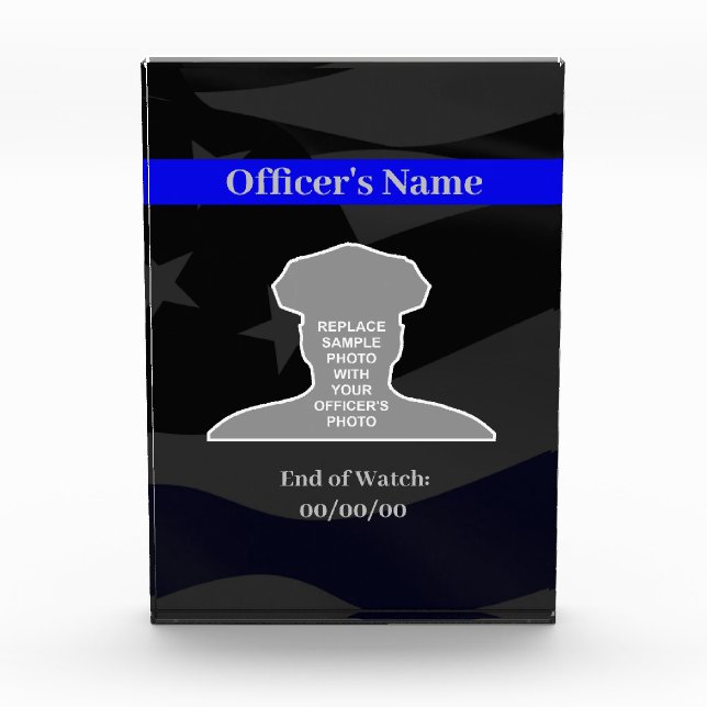 Police Officer Acrylic Memorial Plaque (Front)