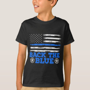 Police Officer American Flag Blue Line Police Supp T-Shirt