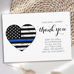 Police Officer American Flag Heart Law Enforcement Thank You Card