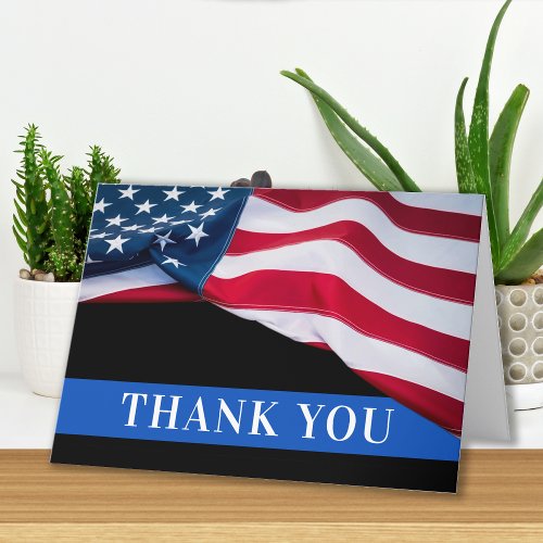 Police Officer American Flag Law Enforcement Thank You Card