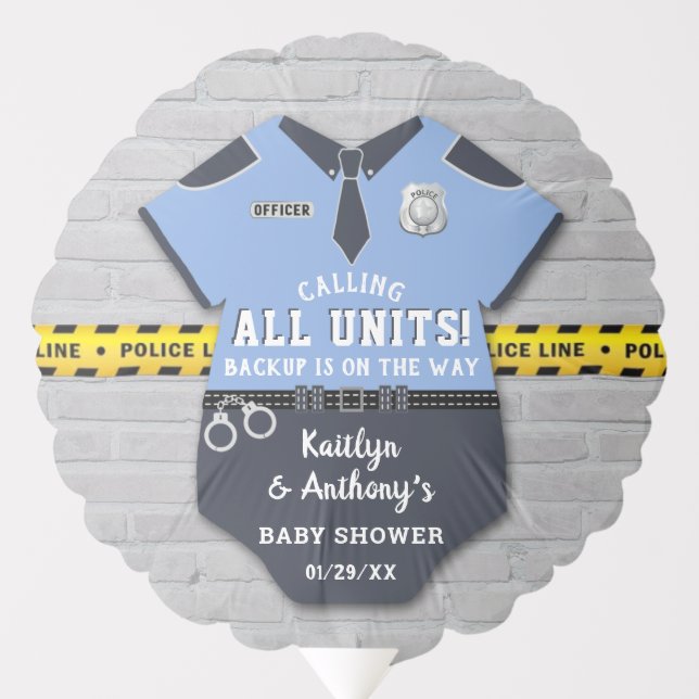 Police Officer Baby Shower Balloon (Front)