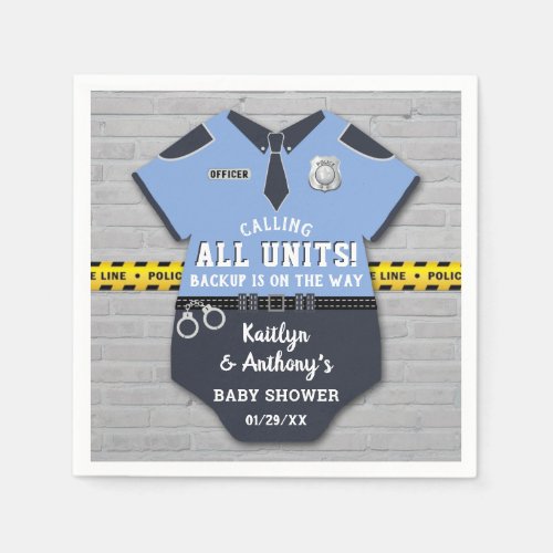 Police Officer Baby Shower Napkins