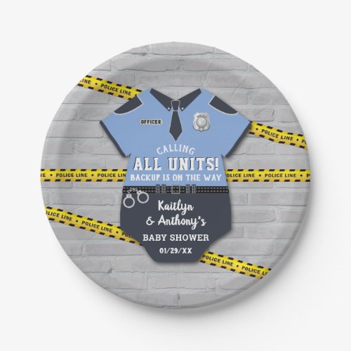 Police Officer Baby Shower Paper Plates