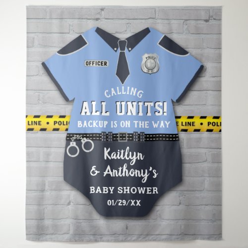 Police Officer Baby Shower Photo Backdrop