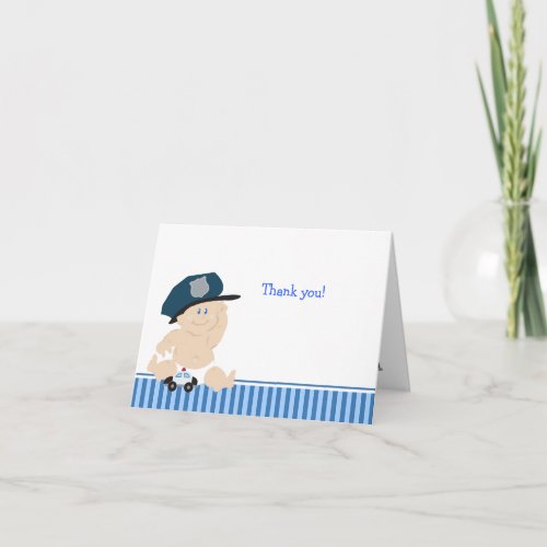 POLICE OFFICER Baby Shower Thank you notes