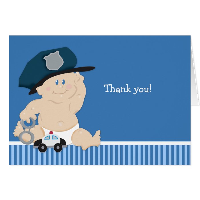 POLICE OFFICER Baby Shower Thank you notes Greeting Cards