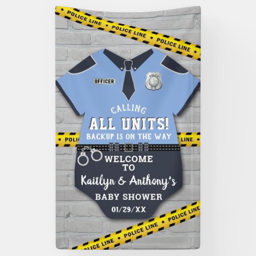 Police Officer Baby Shower Welcome Banner
