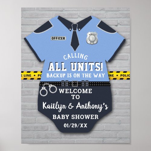 Police Officer Baby Shower Welcome Sign