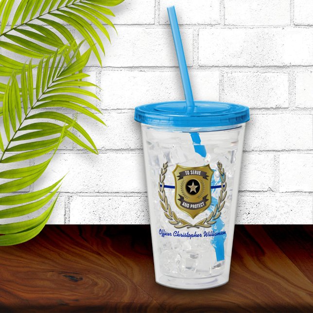 Police Officer Badge Acrylic Tumbler (Creator Uploaded)