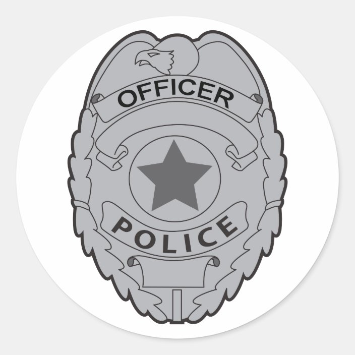 POLICE OFFICER BADGE CLASSIC ROUND STICKER | Zazzle.com