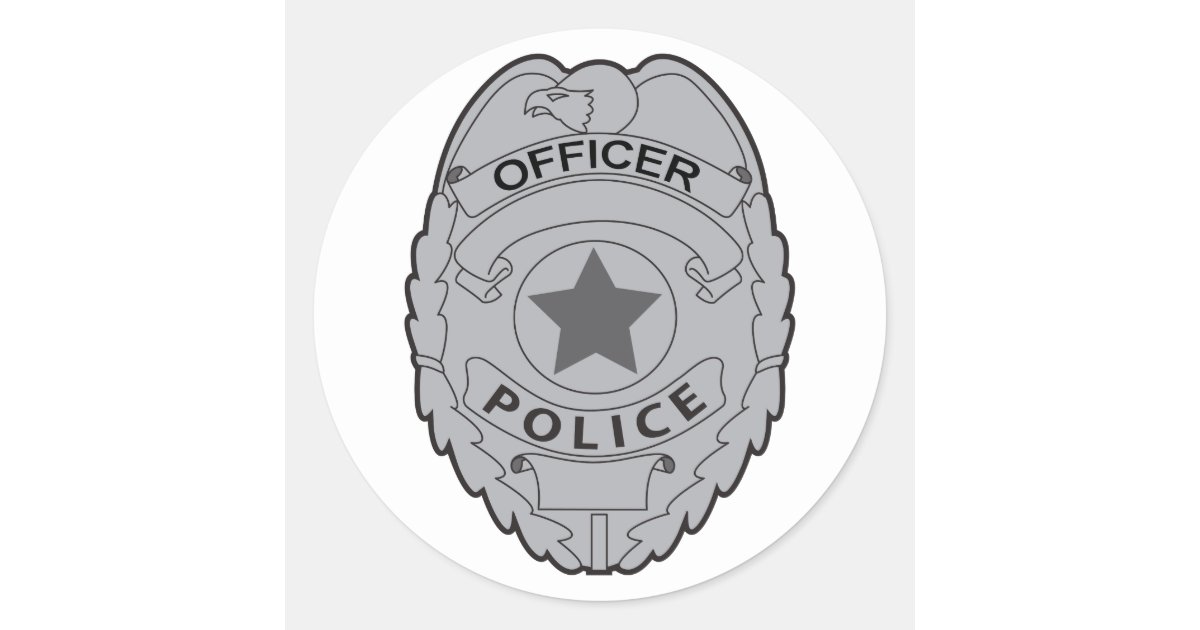 POLICE OFFICER BADGE CLASSIC ROUND STICKER | Zazzle