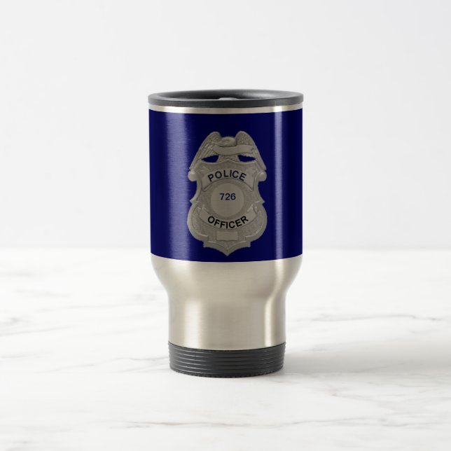 Police Officer Badge Custom Mug (Center)
