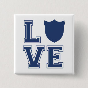 Police Officer Badge - L O V E Button