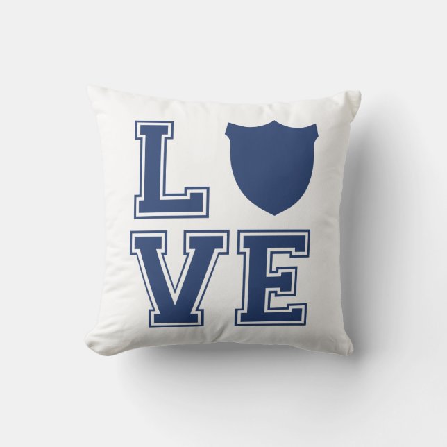 Police Officer Badge - L O V E Throw Pillow (Front)