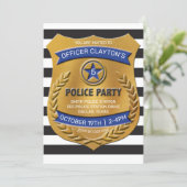 Police Officer Badge Party Invitation (Standing Front)