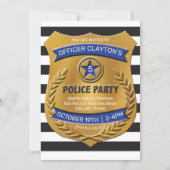 Police Officer Badge Party Invitation (Front)