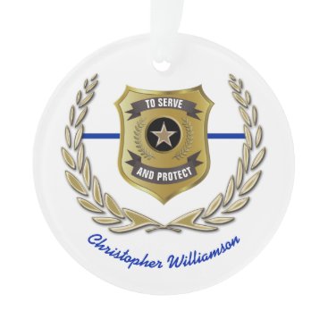 Police Officer Badge Personalized Ornament Police Officer Badge Personalized Ornament