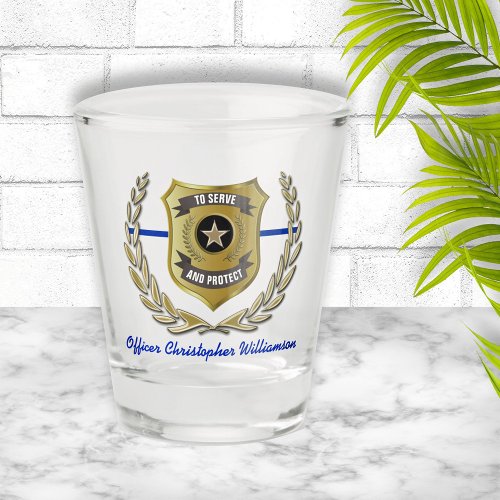 Police Officer Badge Personalized Shot Glass