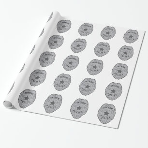 POLICE OFFICER BADGE WRAPPING PAPER