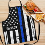 Police Officer BBQ Personalized Thin Blue Line Apron