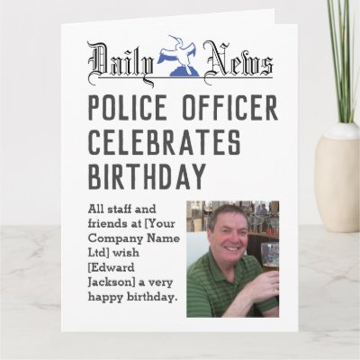 Police Officer Birthday Card to Personalise