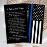 Police Officer Blue Line Policeman's Prayer Card