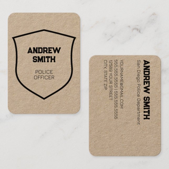👮‍♂️ Police Officer Business Card (Front/Back)